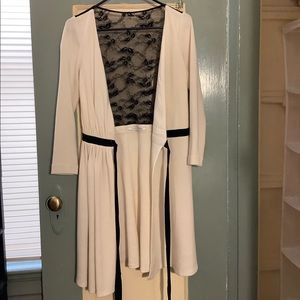 Laceback wool wrap dress